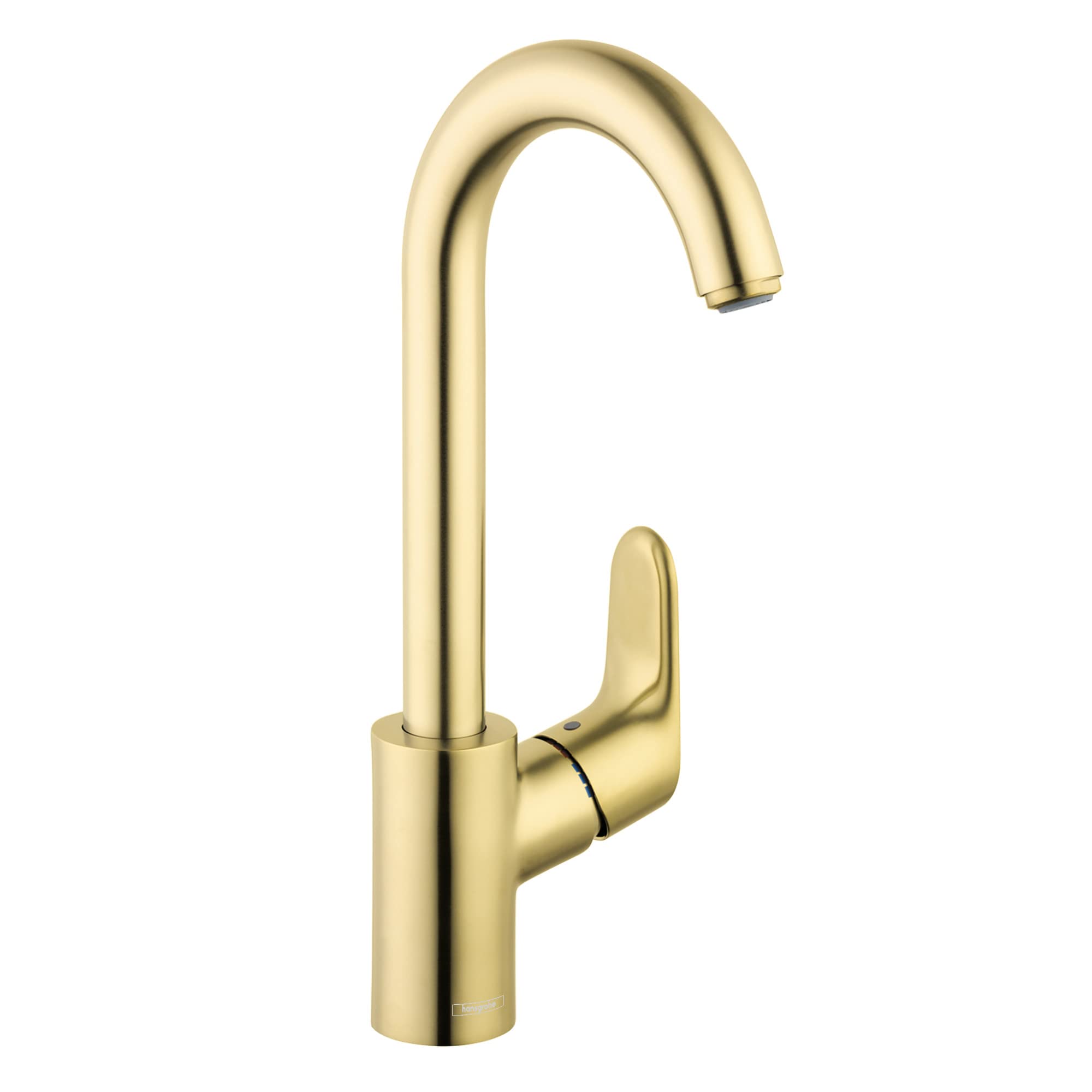 Hansgrohe Focus Gold Bar Kitchen Faucet, Bar Sink Faucet Single Hole, Faucet For Kitchen Sink, Brushed Gold Optic 04507251, 1.5
