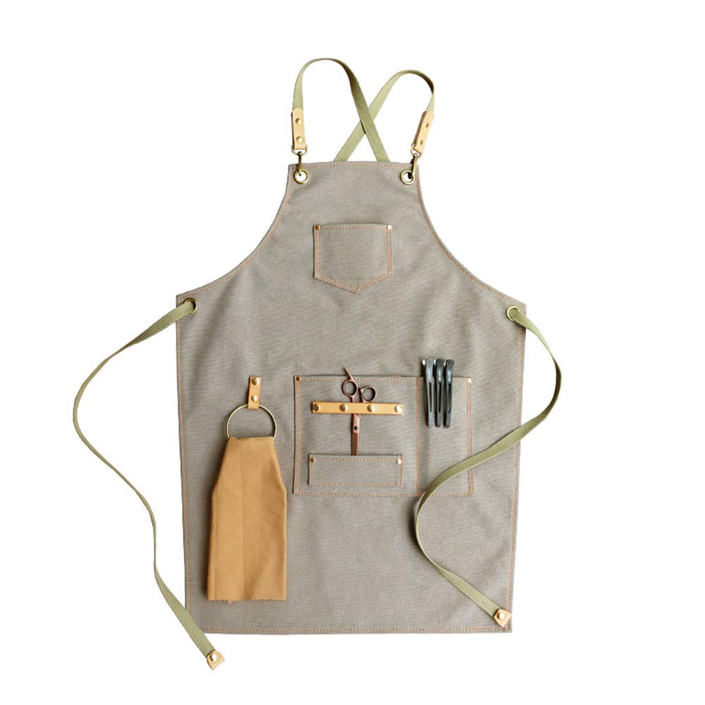 3Nh Leather Welding Apron Chefs Apron Professional Quality Butchers Kitcooks Restaurant Bistro Bbq School College,Gray,L