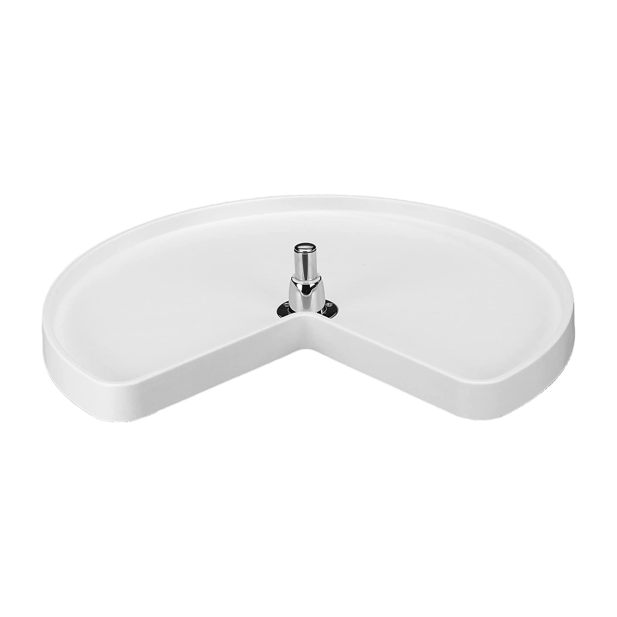 Rev-A-Shelf 6421-24-11-52 24-Inch Polymer Bottom Mount Kidney Shape 1-Shelf Lazy Susan Turntable Storage Organizer For Corner Ki