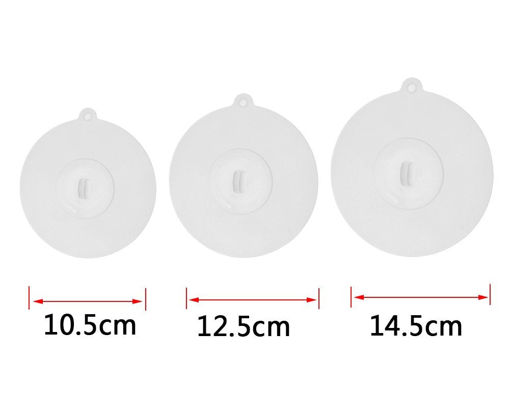 Akoak Semitransparent Anti-Dust Silicone Cup Cover Coffee Mug Small Bowl Suction Seal Lid,Pack Of 3, 4.1'',4.9'' And 5.7''
