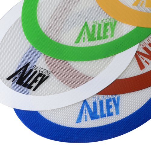 Non-Stick Mat Pad [5 Fun Colors] - Silicone Rolling Baking Pastry Placemat Large Round 9.5'' - (Value Pack - Set Of 5)