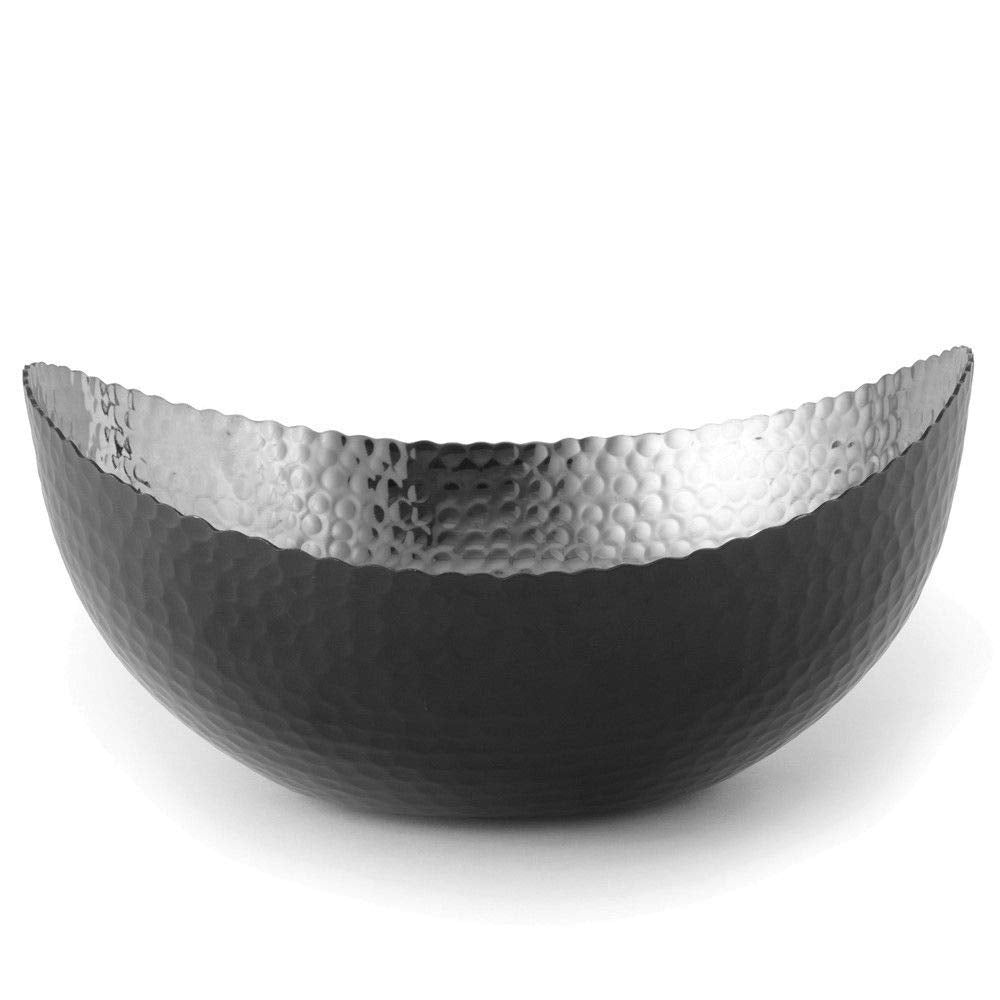 Elegance Aluminum Eclipse Bowl, 7.25'' X 6.5'', Black/Silver