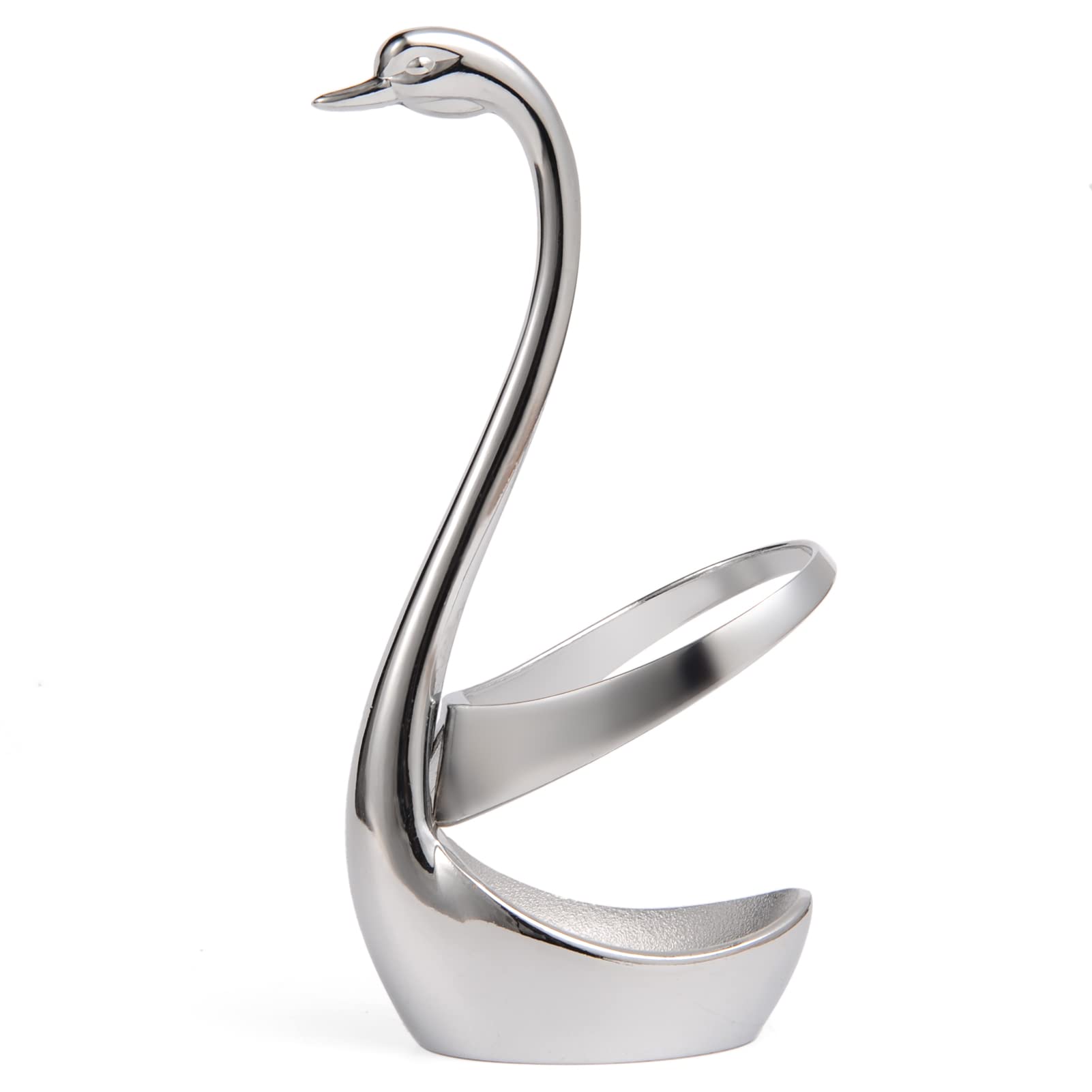 Ansaw Elegant Small Silver Swan Base Holder For Coffee Bar & Dining, Perfect For Wedding & Entertaining Table Decor