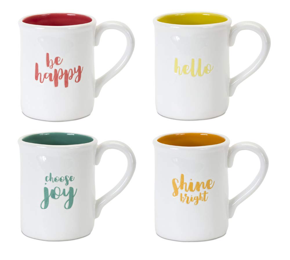 Melrose Intl. Mug (Set Of 4) 5'' H Stoneware