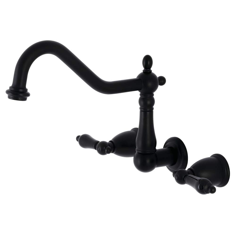 Kingston Brass KS1280PKL Duchess Wall Mount Kitchen Faucet  Matte Black