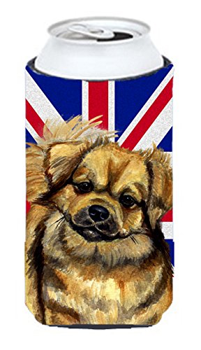 Tibetan Spaniel with English Union Jack British Flag Tall Boy Beverage Insulator Hugger LH9499TBC