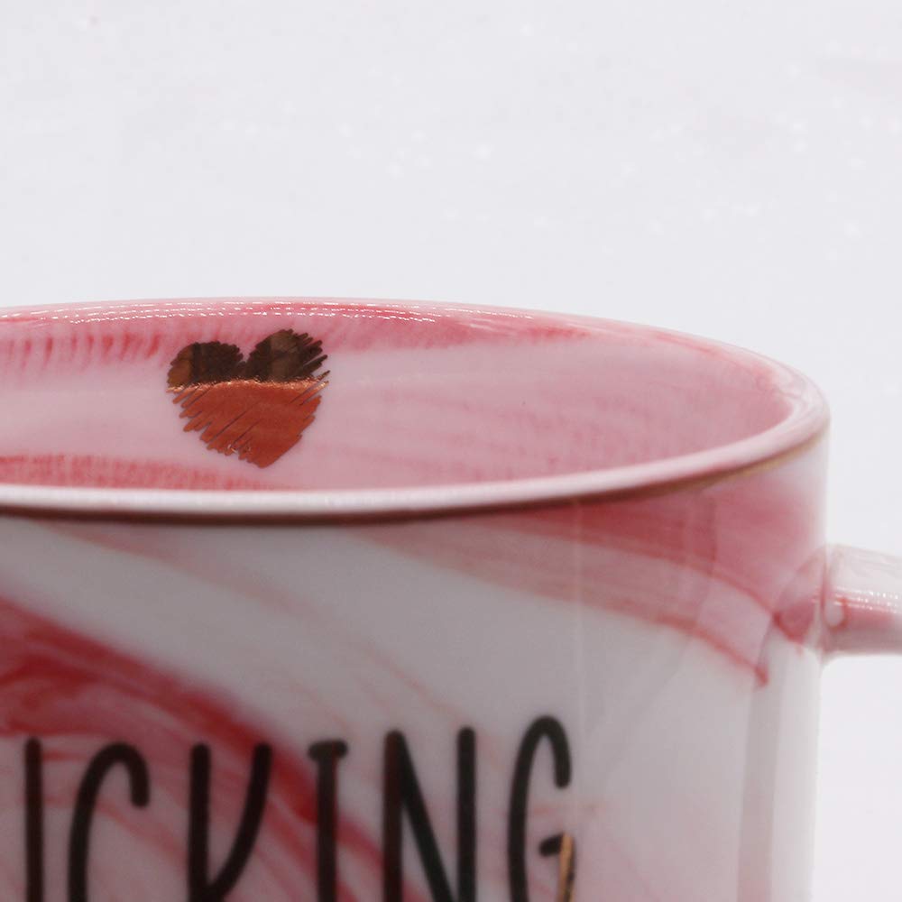 SUUURA-OO Good Morning Beautiful Novelty Coffee Mug Gifts for Her Beautiful Woman Lady Fashion Lover Girl Pretty Mom Grandma Aunt Daughter Best Friend Ever  Pink Marble Ceramic Coffee Cup 11.5oz