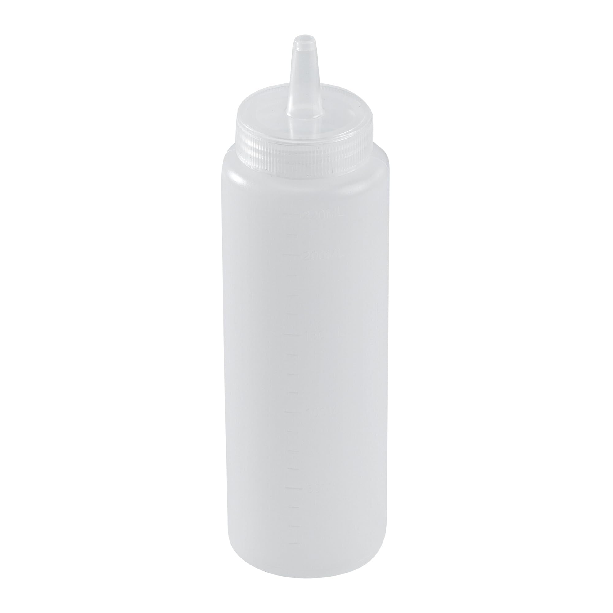 Restaurantware Condiment Squeeze Bottle With Lid Plastic Squeeze Bottle - Precison Dispensing Tip Flexible Clear Plastic Squeeze