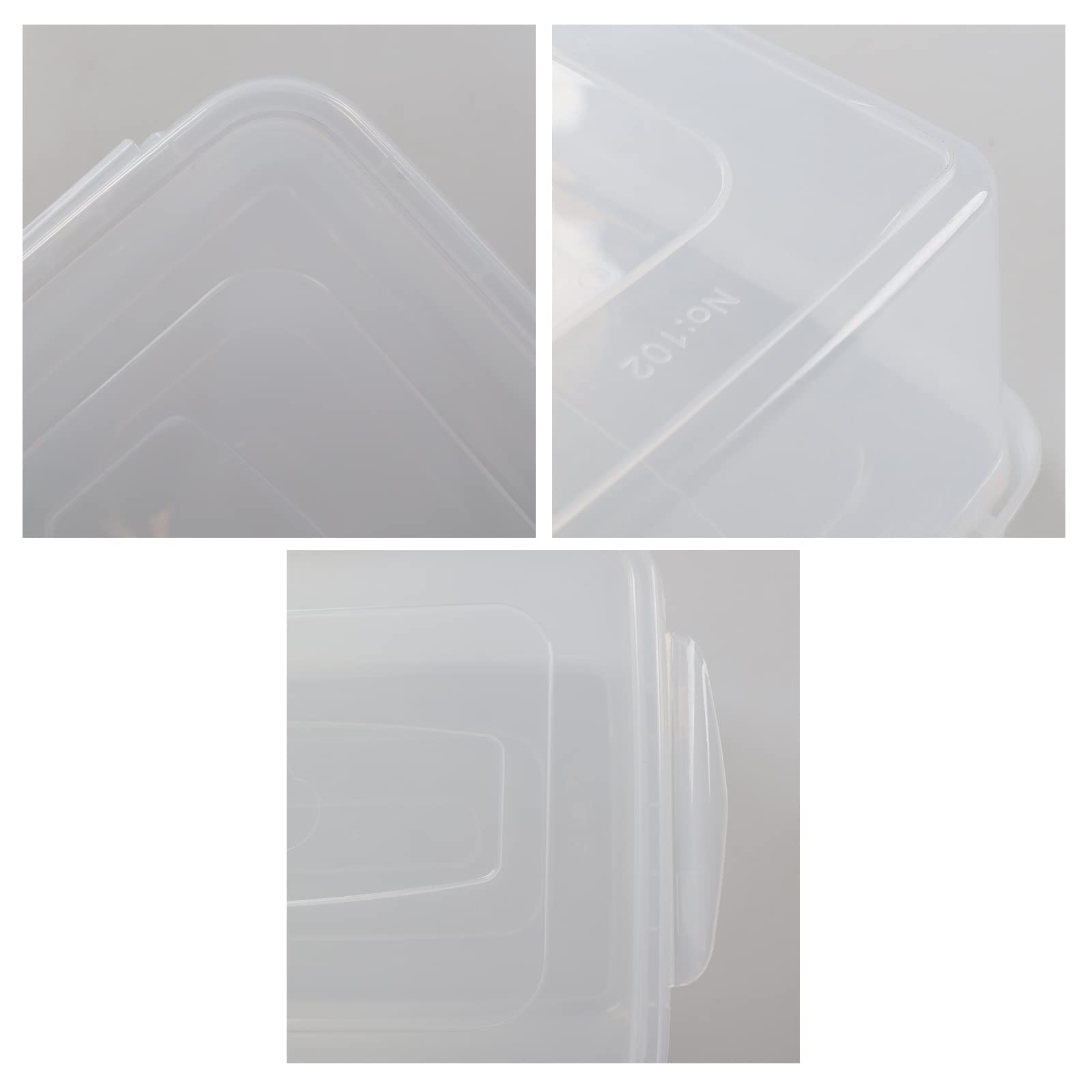 Hespama 4 Pack 14 Quart Plastic Storage Bins, Clear Latching Storage Box