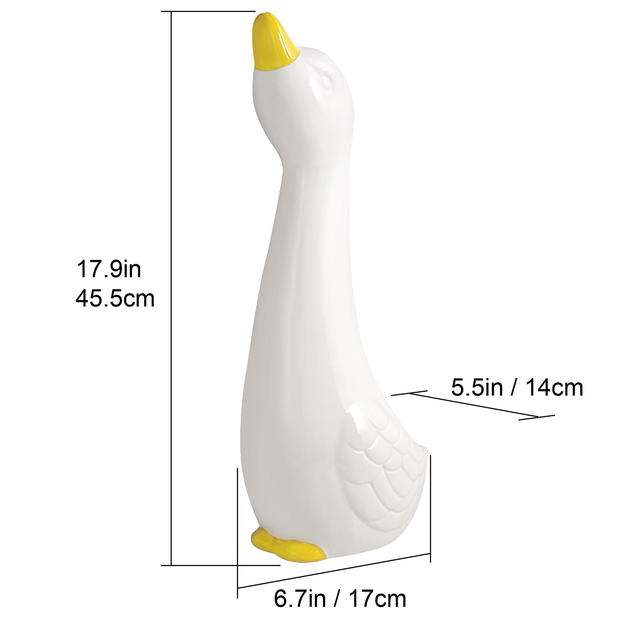 Allure Home Creation Duck Ceramic Toilet Brush Holder Set - White Duck - Model XBRDK00