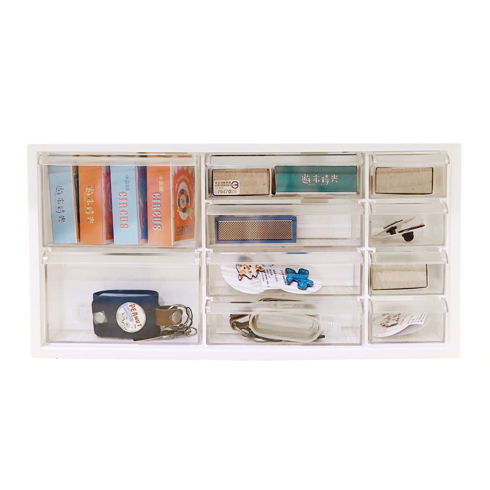 Livinbox Desk Storage Organizer With 10 Drawers And Dividers, For Hair Accessories Arts Crafts Sewing Supplies Teacher Toolbox M