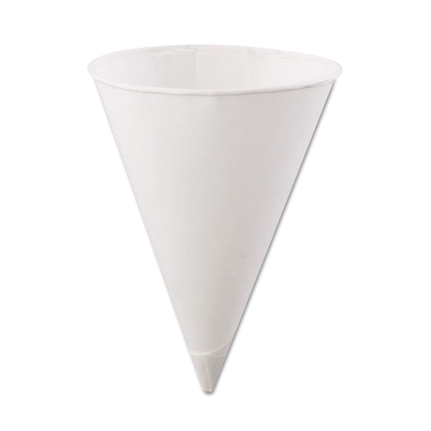Konie 45Kr Rolled Rim Paper Cone Cups, 4.5Oz, White, 200 Per Bag (Case Of 25 Bags)