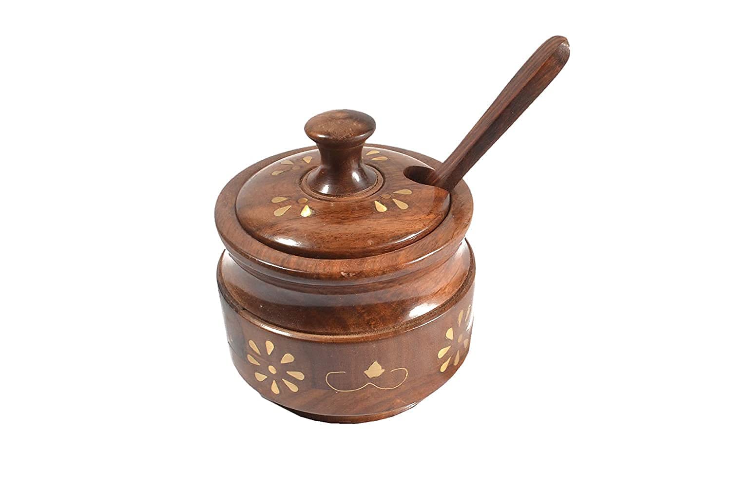 Crafts Store Center Wooden Sugar Pot, Salt Pot, Spice Pot, Pickle Jar, Jam Jar Masala Box & Multi use Pot, Jar, Containers & Bow