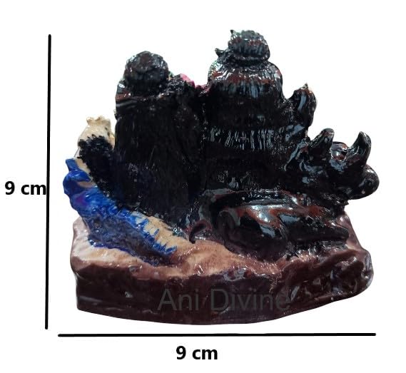 Srimaa Ventures Hand-Painted Multicolor Shiv Parivar Idol | Shiva Family On Nandi Maharaj For Pooja Room, Daily Worship, Home Te