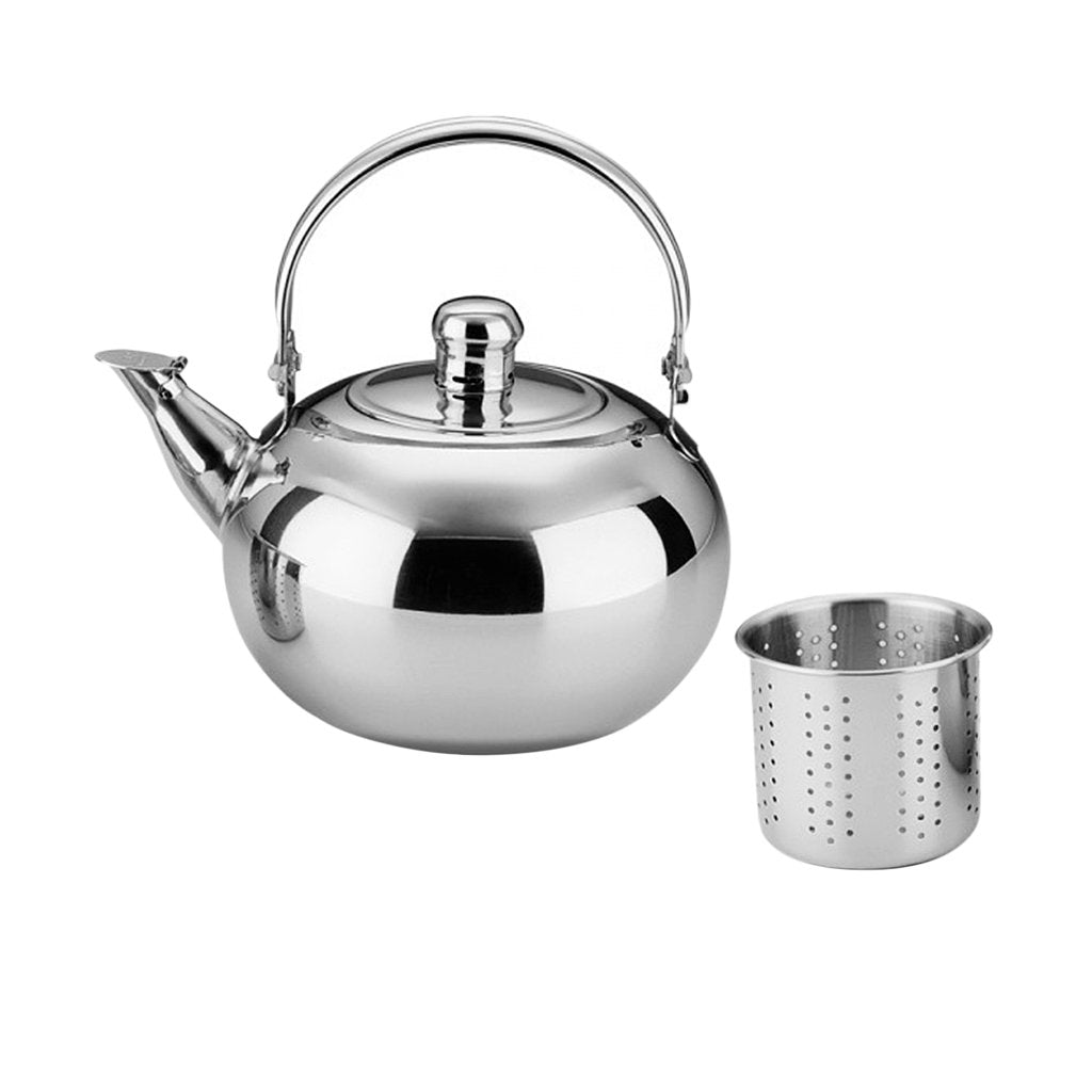 Stainless Steel Teapot Kettle Coffee Pot With Tea Leaf Strainer Infuser 1.6L