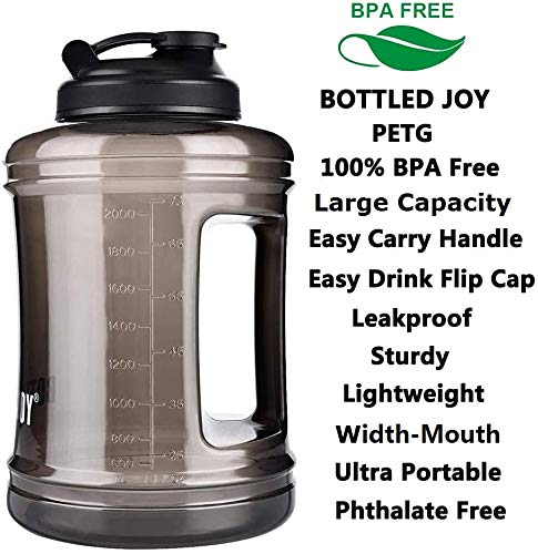VENNERLI 2.5L Large Sports Water Bottle with Handle Half Gallon BPA Free Plastic Water Bottles Wide Mouth 83oz Reusable Gym Water Jug for Home Drinking Outdoor Sports Hiking Fitness
