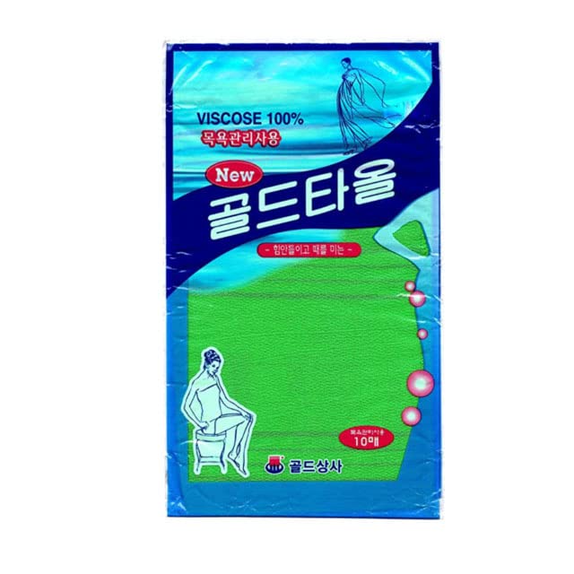 Exfoliating Towel GOLDSANGSA Korean Exfoliating Mitts - Large 10pcs, G10 Color, Skincare & Dead Skin Removal
