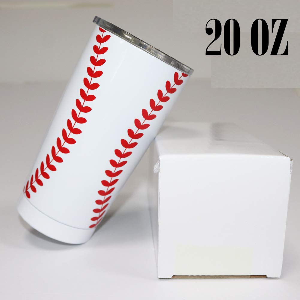 Jiu Hong Chao Baseball Tumbler Cup 20Oz Sports Travel Coffee Mug With Lid Insulated Water Cup Stainless Steel Tumblers Baseball