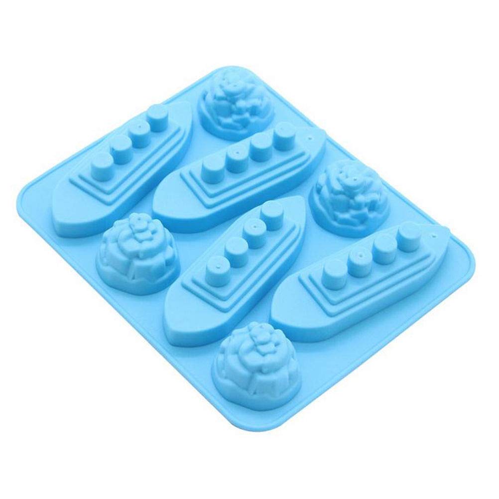 3Pcs Titanic And Iceberg Ice Cube Trays, Titanic Film Theme Ice Maker Chocolate Candy Soap Crayon Wax Melt Making Mold (Set Of 3