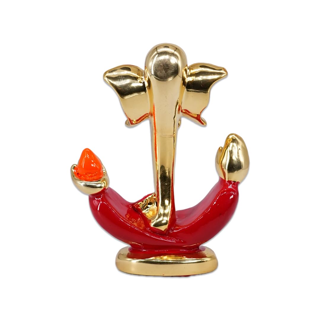 Aarya24Kt Gold Plated Anchor Ganesha |Ganpati Idol For Car Dashboard, Office Desk, Home Temple & Pooja Room | Prosperity,Success