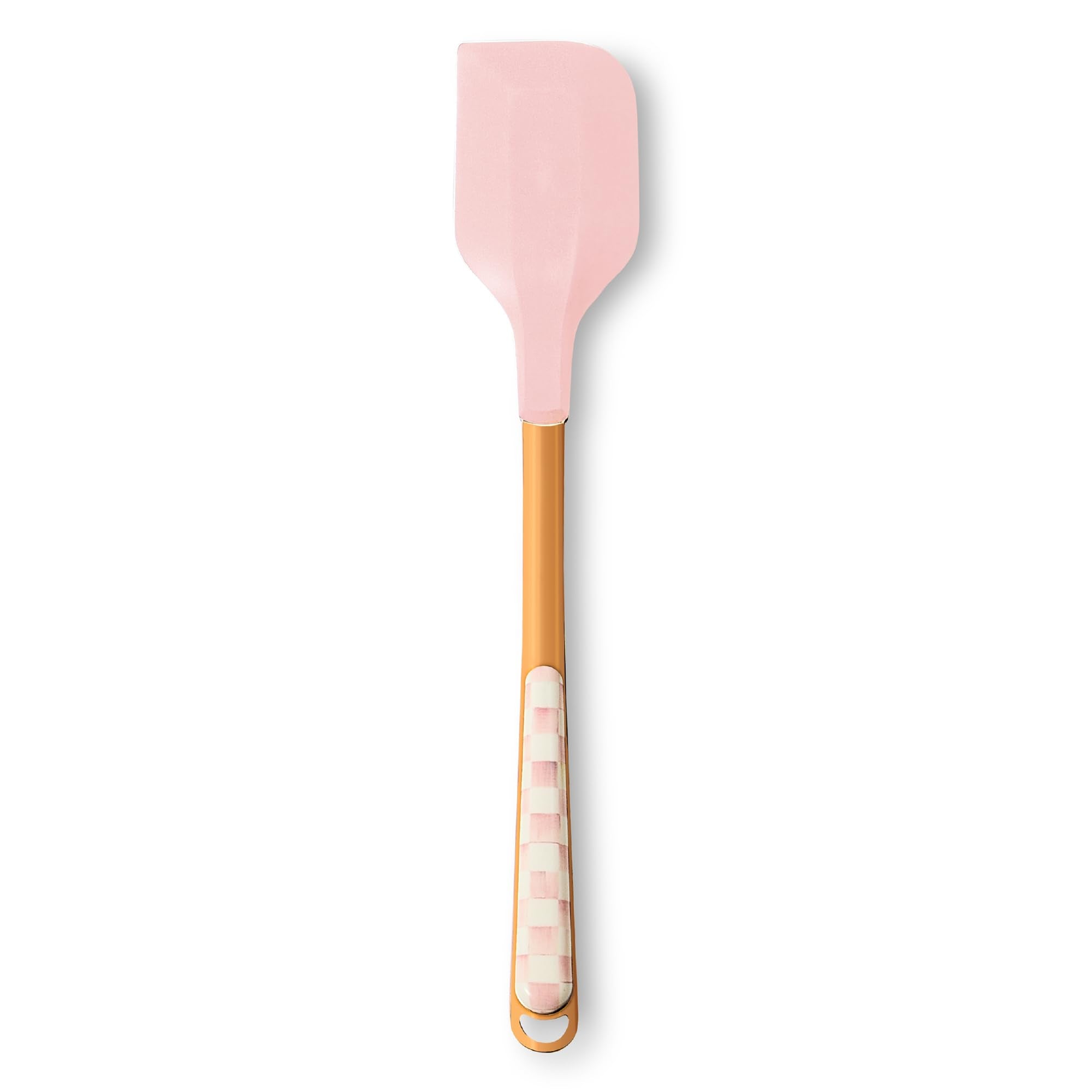 MACKENZIECHILDS Kitchen Spatula, Silicone Spatula for Cooking, PinkandWhite Rosy Check