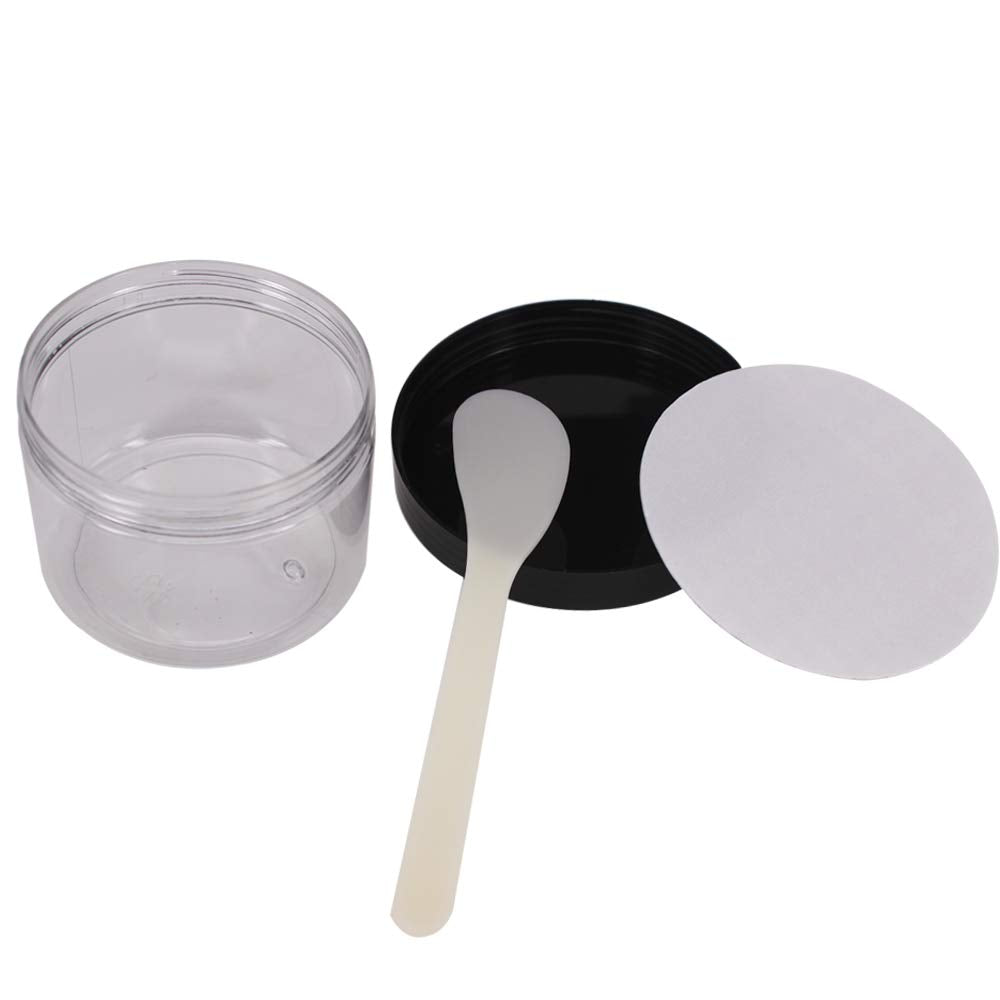 Zmybcpack 24 Pack 8 Oz Round Clear Plastic Jars With Lids, A Spatula, A Pen & Labels - Bpa Free Pet Container For Cosmetics, Cre