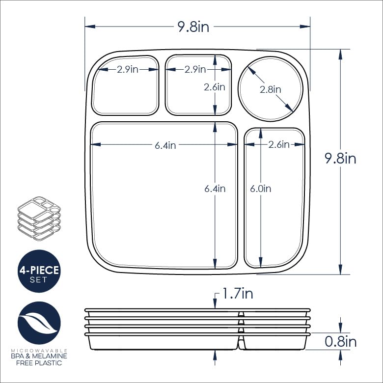 Nordic Ware Divided Meal Tray, Set Of 2, White