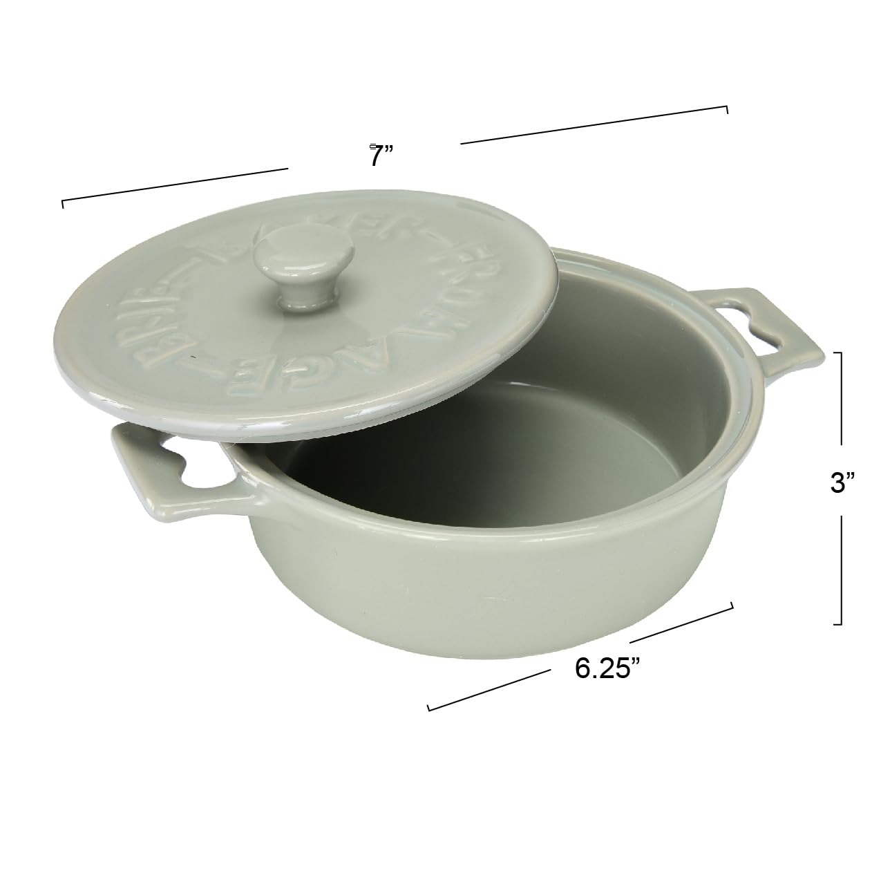 Creative Co-Op Brie Bakers With Lids & Wood Spreaders (Set Of 2 Colors)