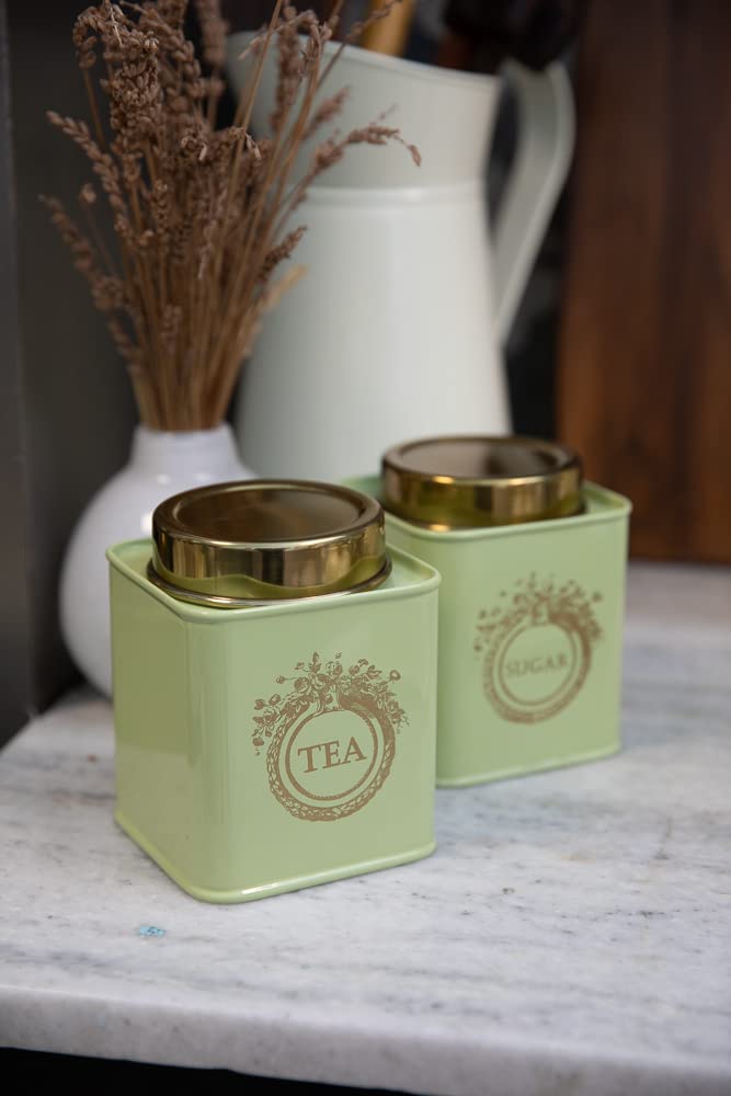 Elan Dreamer Sugar Canister 650Ml Each, Stainless Steel Square Container For Kitchen Rack, Food Storage Jar, Kitchen Grocery Org