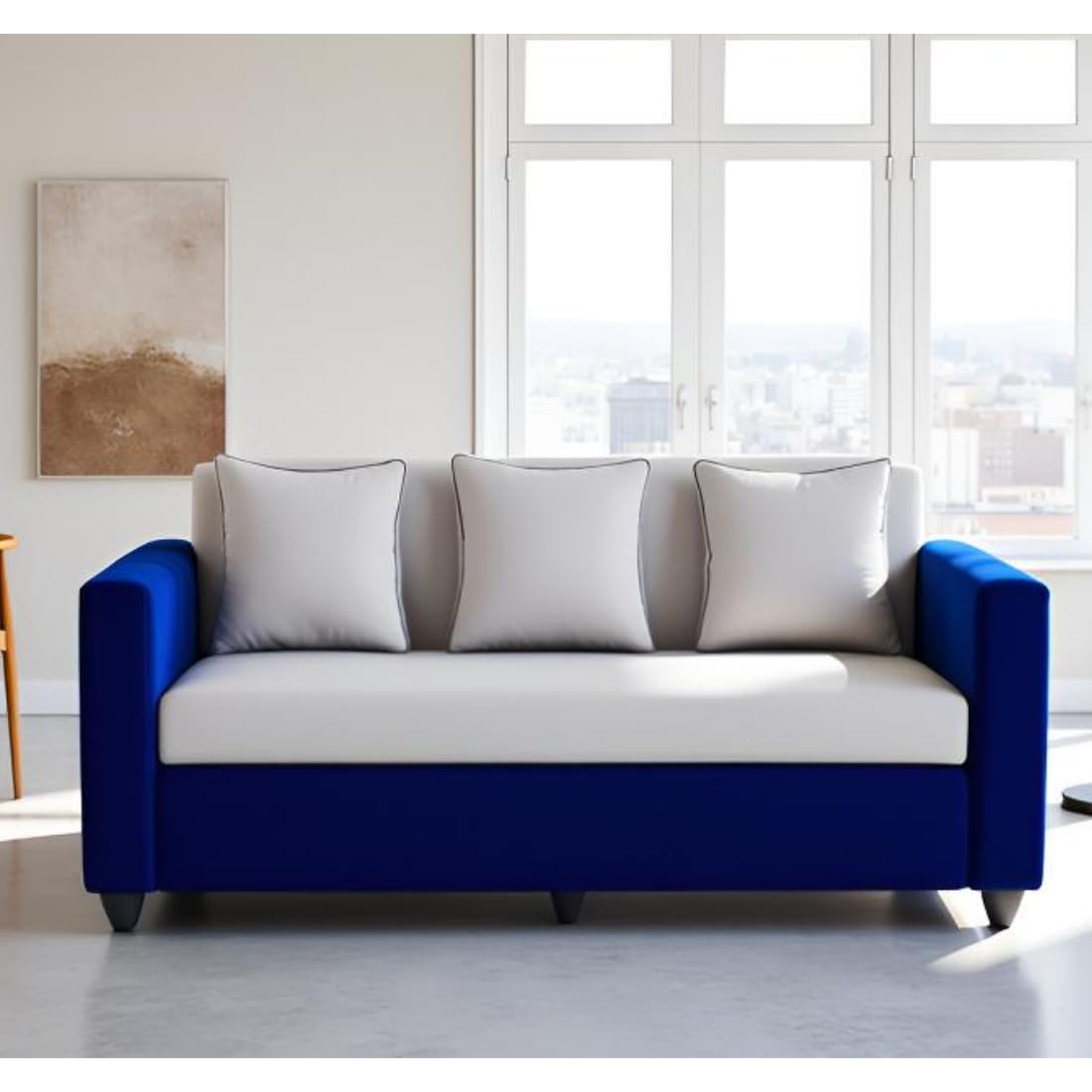 Handwood Furniture 3 Seater Fabric Sofa Set For Living Room Furniture | Fabric 3 Seater Sofa Set | Sofa For Home & Office | Fabr