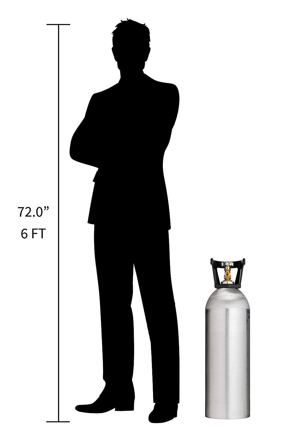 20 Lb Co2 Tank New Aluminum Cga320 With Siphon Tube By Beverage Elements