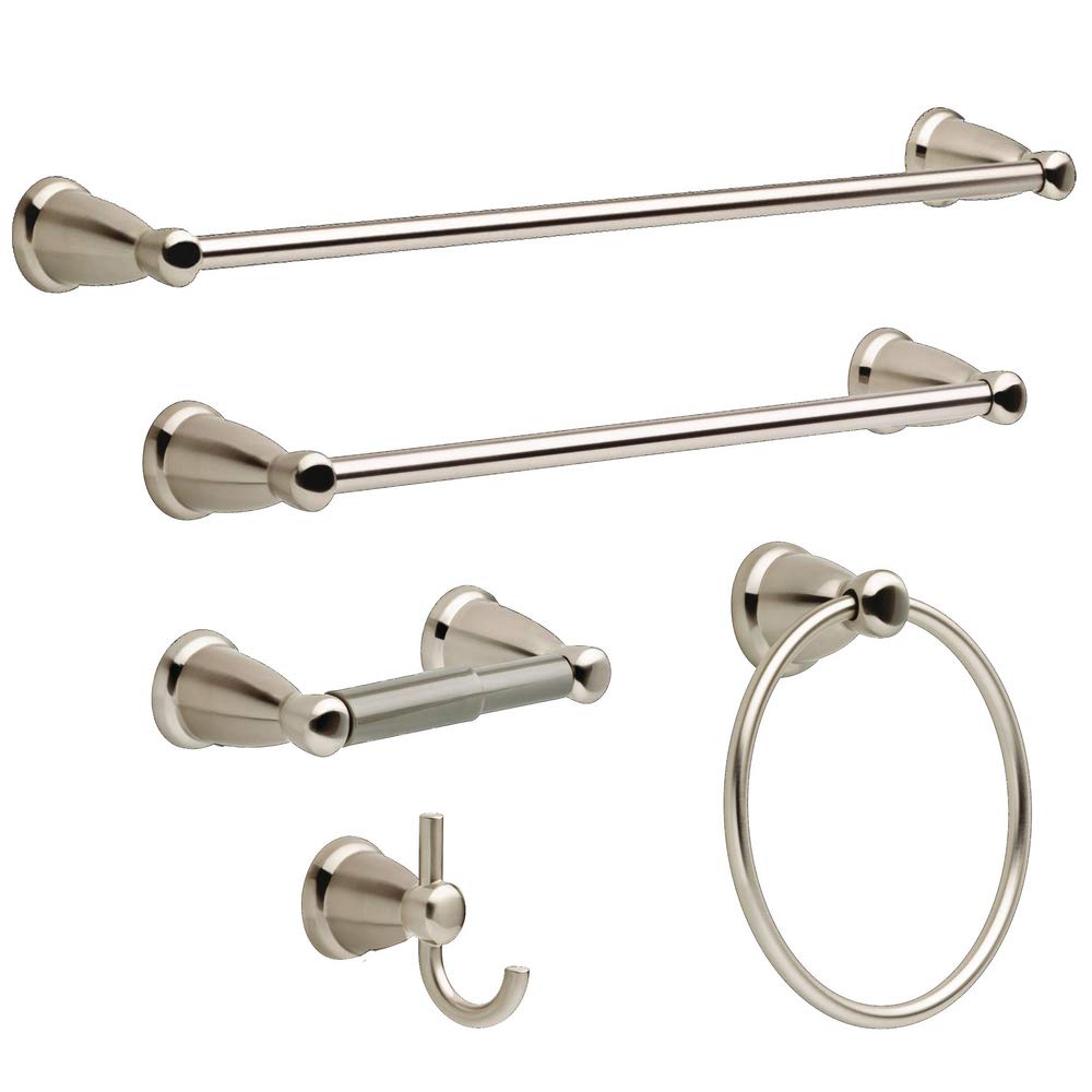 Franklin Brass Kinla (1-Pack) Toilet Paper Holder Satin Nickel Tissue Roll Holder For Bathroom Organization And Storage Spring-L