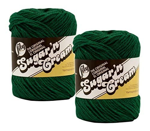 Bulk Buy: Lily Sugar N Cream 100 Cotton Yarn (2-Pack) (Dark Pine 0016)
