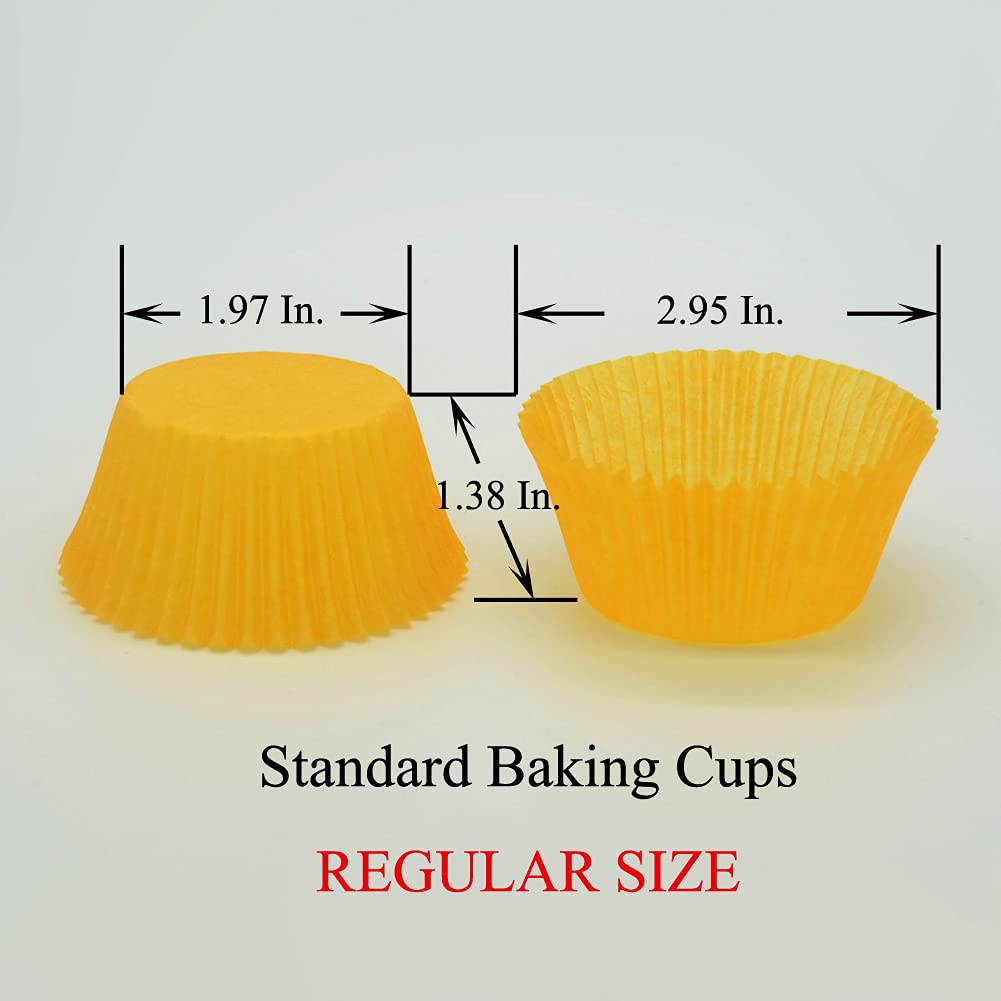 Huaswan Orange Cupcake Liners Greaseproof Paper Standard Baking Cups For Party And More, 150-Count