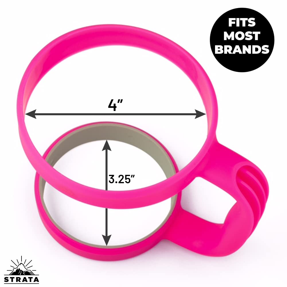 Strata Cups 30Oz Tumbler Handle (Pink) Available For 30Oz Yeti Tumbler, Ozark Trail Tumbler, Rambler Tumbler- Bpa Free