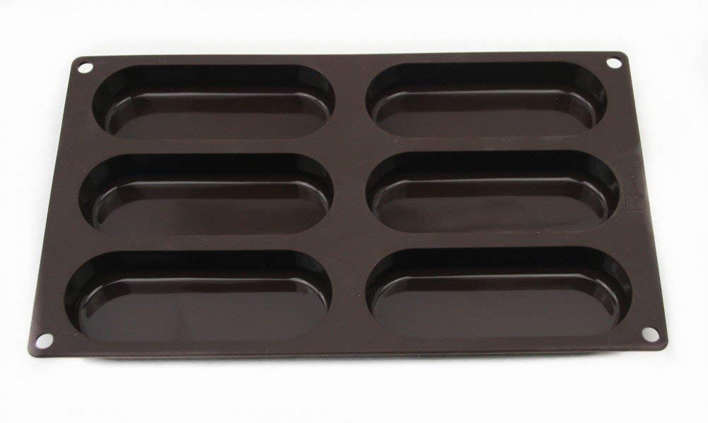 Lurch Hot Dog Buns Mold | Silicone Non-Stick Flexiform Baking Pan | 5 Inch Hotdog Finger Food Snack Bread, Rolls, Cake And Eclai
