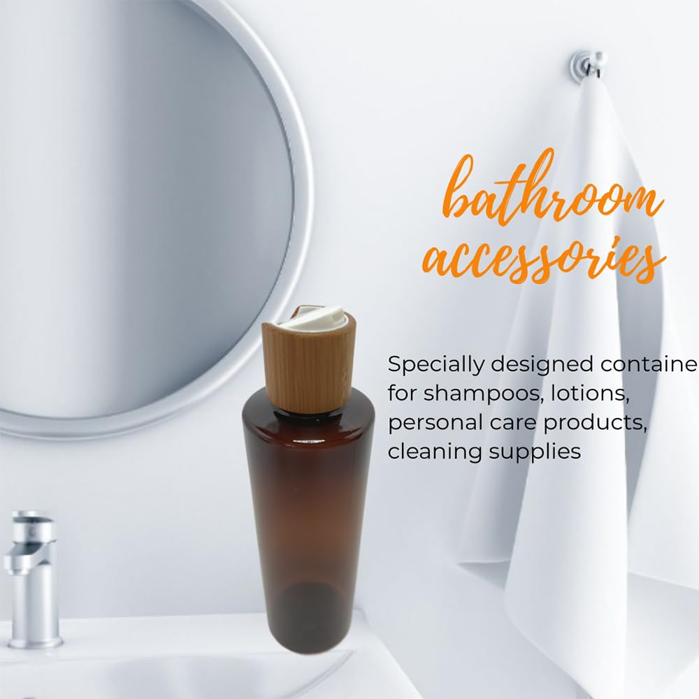 Beeco Gif2U Empty Cosmetic Bottles 8Oz/250Ml 2 Pack With Bamboo Disc Top Flip Cap For Shampoo Lotion Liquid Soap,Cream,Refilable