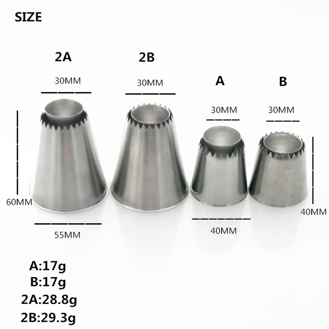 Fantasyday 4 Piece Stainless Steel Piping Tips Piping Nozzles Cake Decorating Supplies Cookies Cupcake Icing Decorating Supplies