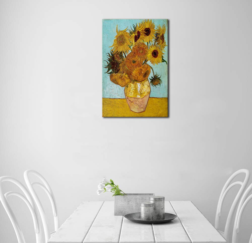 Wieco Art Sunflower By Vincent Van Gogh Oil Paintings Reproduction Large Modern Floral Giclee Canvas Prints Artwork Flowers Pict
