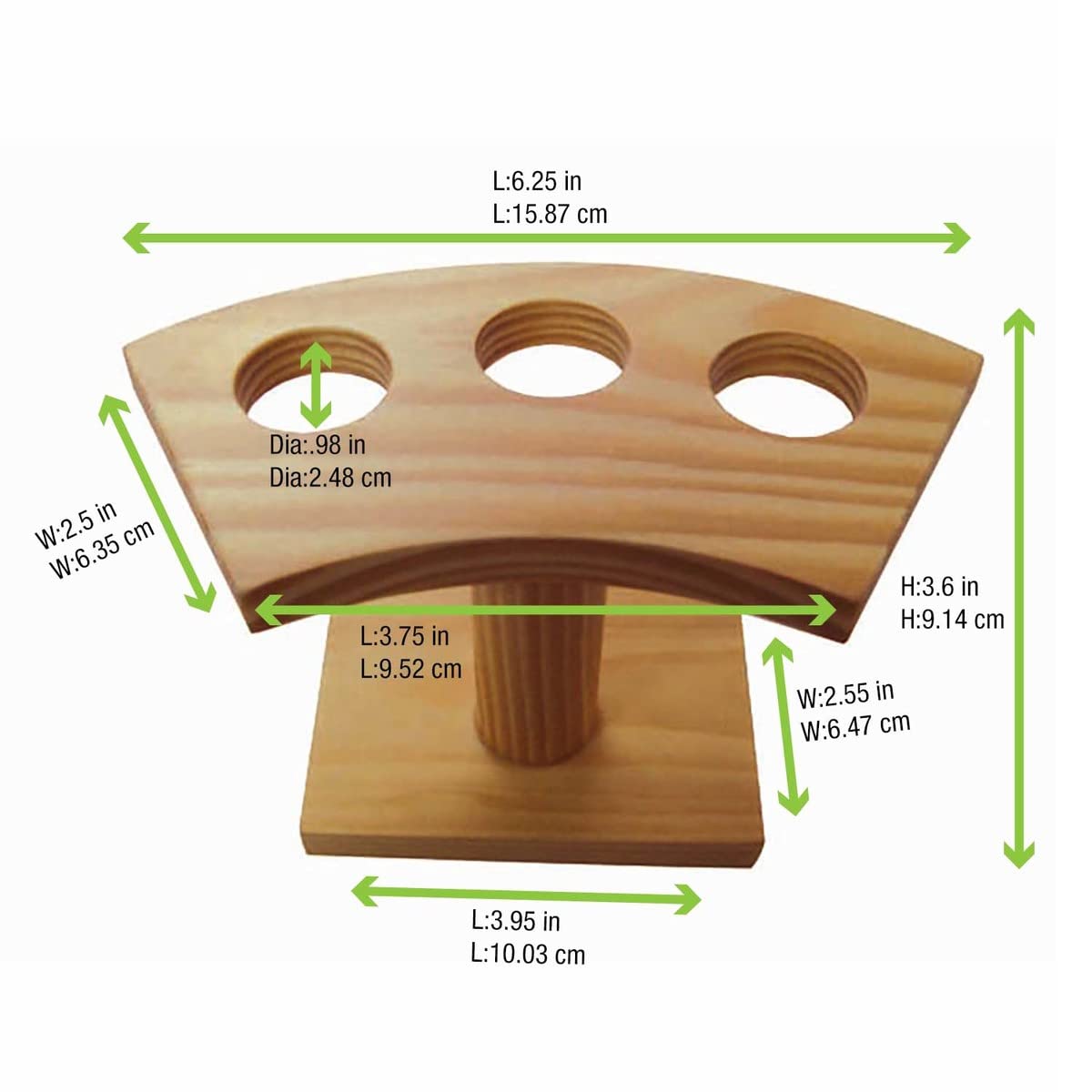 Packnwood 210Sbam3-3 Hole Bamboo Food Cone Stand And Temaki Display Bamboo Holder - Biodegradable Bamboo Cone Holder Stand - L 6