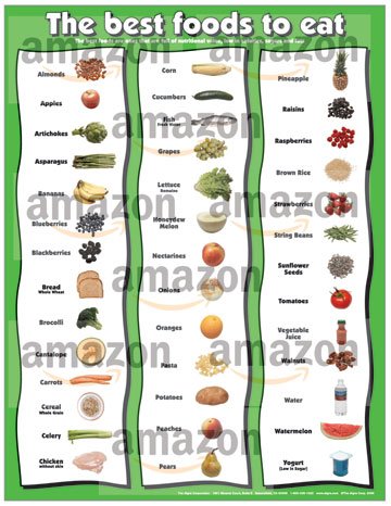 Fitnus Chart Series Best Foods to Eat 17 X 22 Laminated Poster