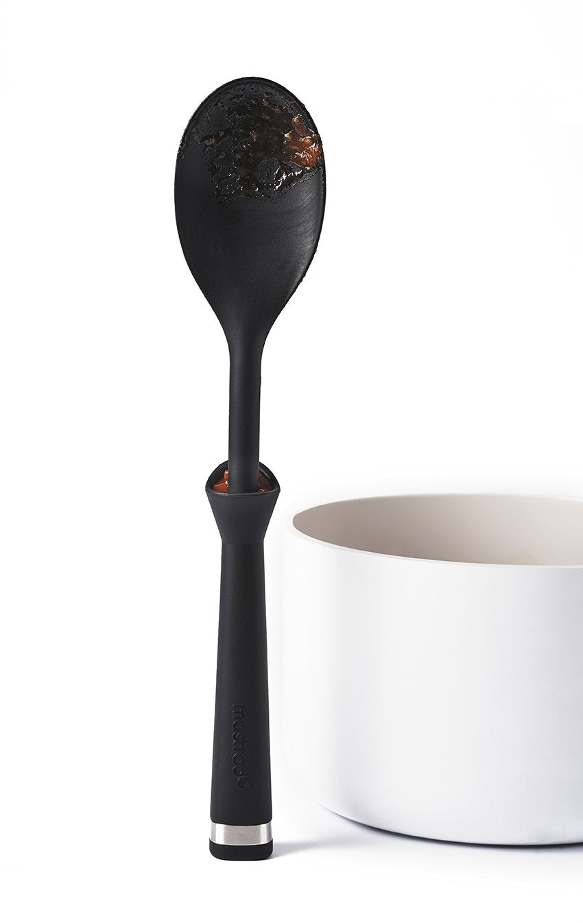 Mastrad Standing Spoon - 10'' Silicone Self Balancing Spoon Stands On Its Own - No Mess, No Spoon Rest