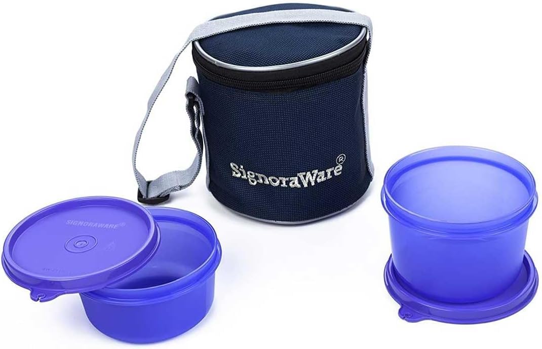Signoraware Executive Small Lunch Box With Bag, 15Cm, Deep Red
