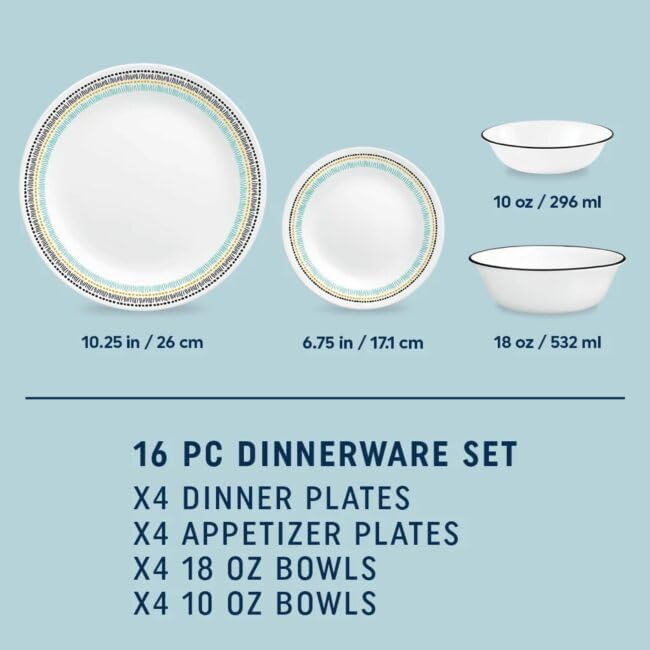 Corelle Paloma 16-Piece Dinnerware Set, Service for 4