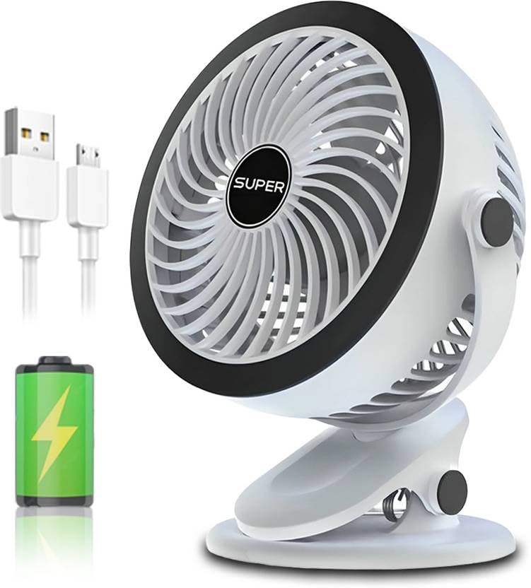 Keekos Usb Desk Fan, Mini Portable Cooling Table Fan With 4 Speeds, 4000Mah Rechargeable Battery Operated Small Quiet Desktop Fa