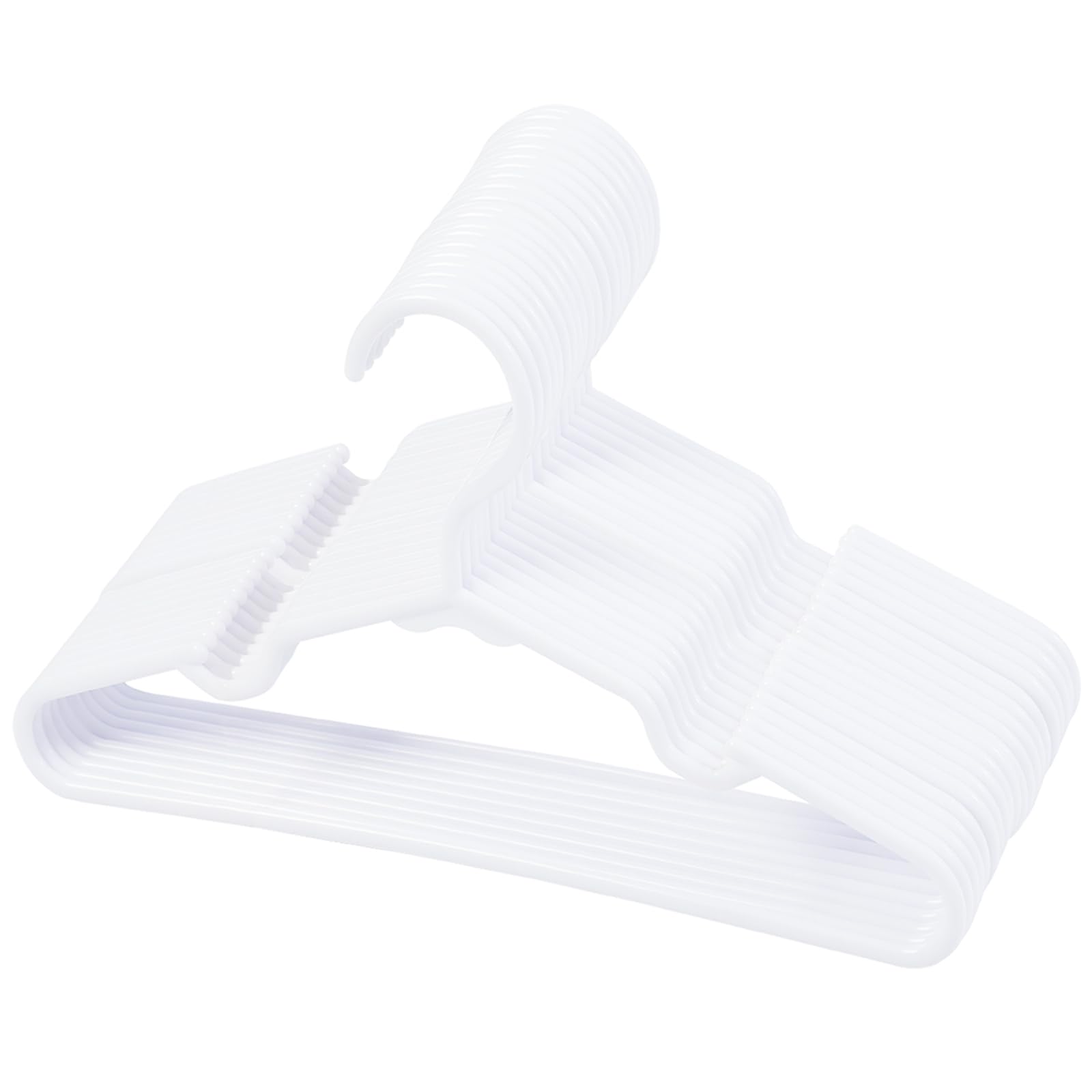 Viibase 20-Piece White Baby Nursery Closet Hangers, Non-Slip Laundry Infant Pant Hanger For Newborn Clothes Gift, Ultra-Thin Pla