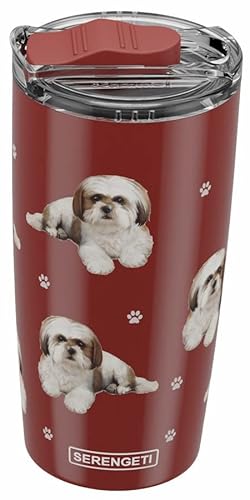 Shih Tzu Serengeti 16 Oz Stainless Steel, Vacuum Insulated Tumbler With Spill Proof Lid - 3D Print - Insulated Travel Mug For Ho