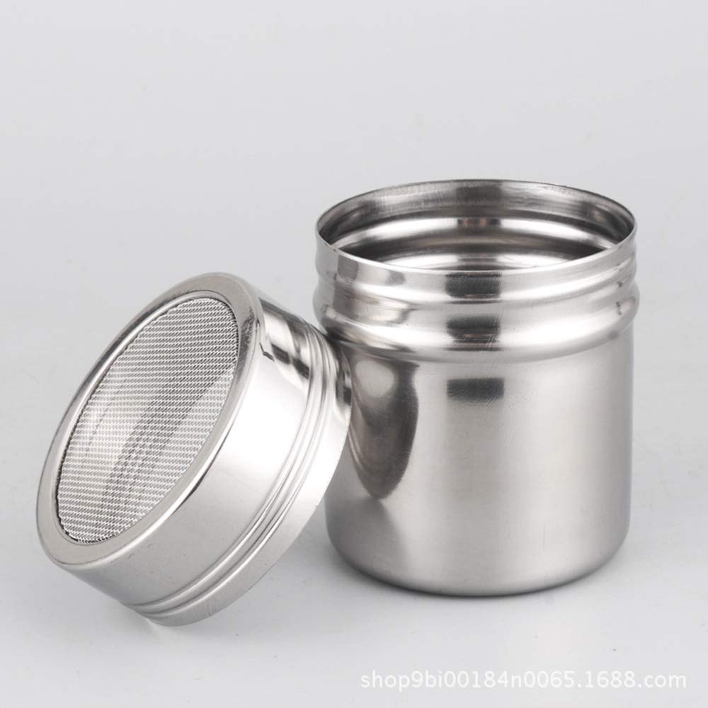 Powder Shaker With Lid,Stainless Steel Fine Mesh Shaker, For Sifter Cocoa,Cinnamon Powder,Icing Sugar,Chocolate Coffee (6 Pcs Me