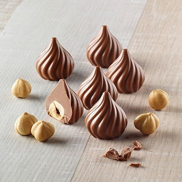 Silikomart 3D-Pralinenform Flamme, 15Er-Form Silicone Mould Choco Flame, 8 Ml X 15, Brown