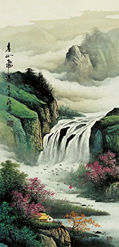 EAPEY Chinese Wall Scroll Hanging Japanese Scroll Japanese Wall Art Chinese Art Scroll Asian Wall Scroll Decor Home